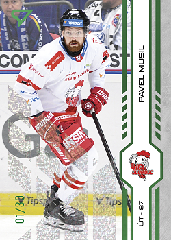 Pavel Musil Olomouc Tipsport ELH 2024/25 SportZoo 2. serie Green Glitter /30 #334
